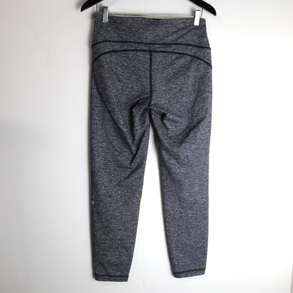 Lululemon Out To Lunge Untight Tight Heathered Black Legging Pants Size 8 - Picture 7 of 7